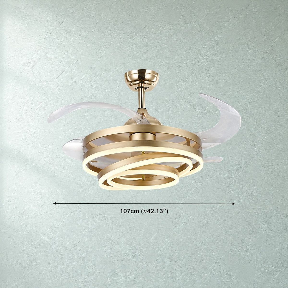 Torvenne Modern 4-Blade Ceiling Fan with Light