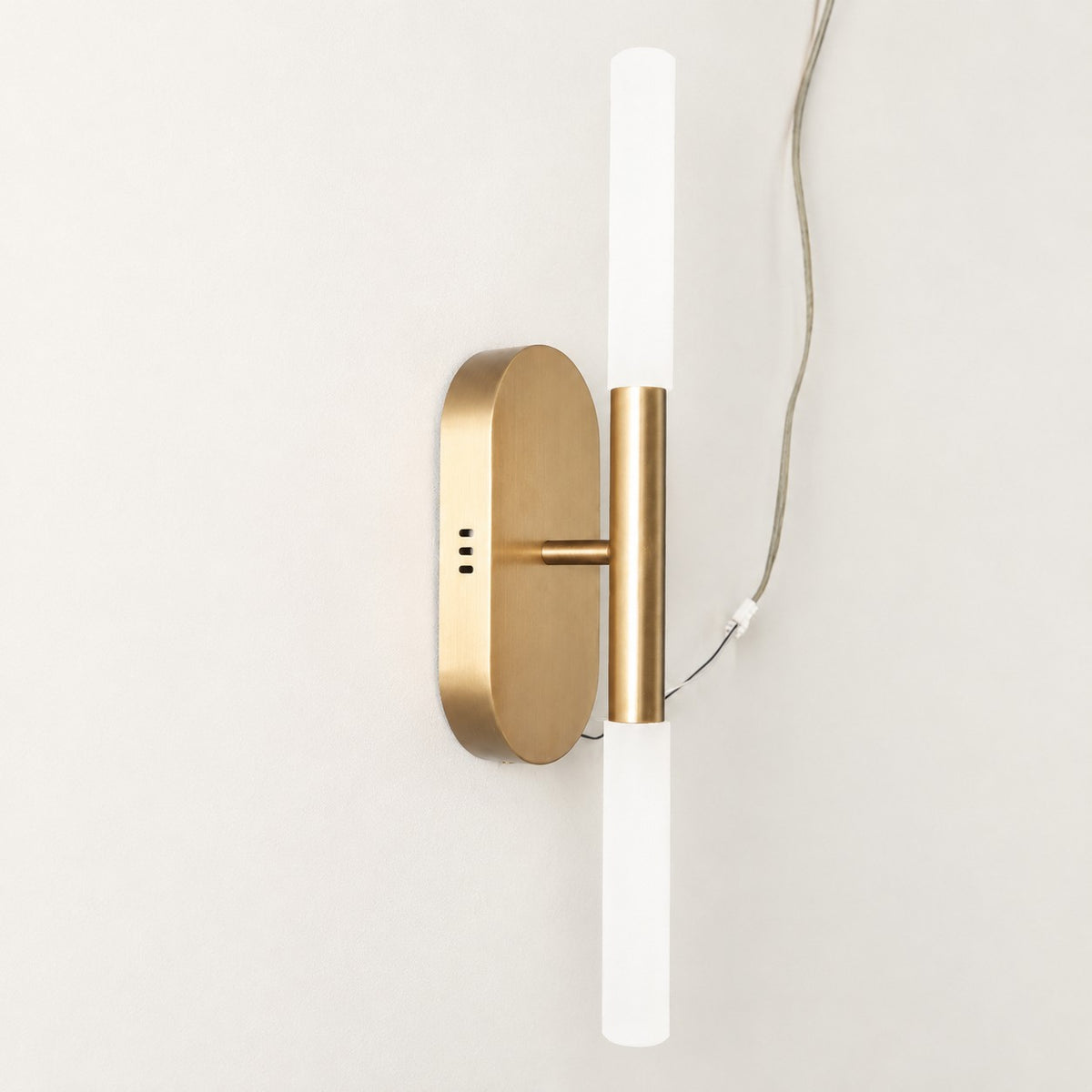 Double-Tube Brass LED Wall Sconce