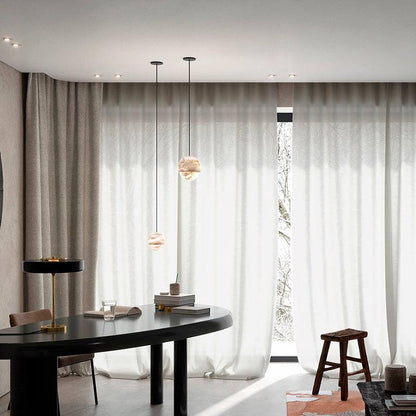 Torvenne Sculpted Alabaster and Brass Pendant Light