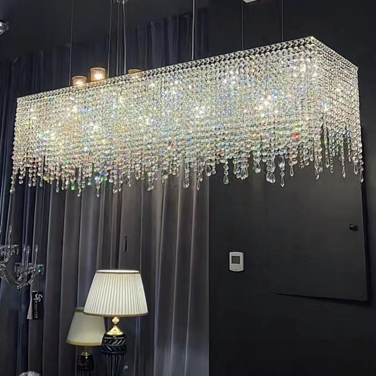 Torvenne Rectangular K9 Crystal Chandelier for Dining Room
