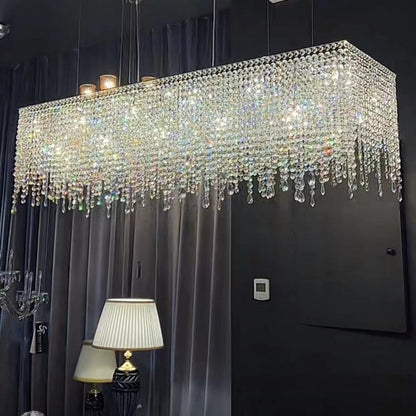 Torvenne Rectangular K9 Crystal Chandelier for Dining Room