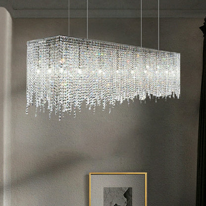 Torvenne Rectangular K9 Crystal Chandelier for Dining Room