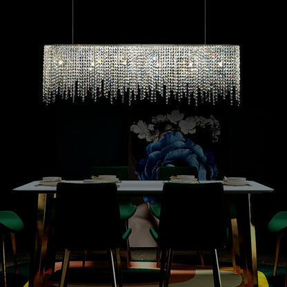 Torvenne Rectangular K9 Crystal Chandelier for Dining Room