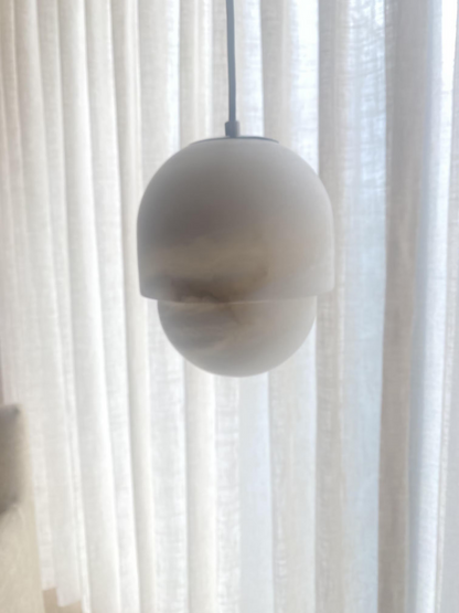 Torvenne Sculpted Alabaster and Brass Pendant Light