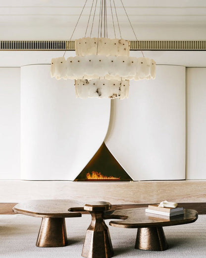 Luxury Tiered Alabaster Staircase Chandelier