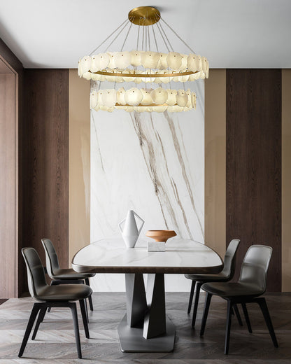 Luxury Tiered Alabaster Staircase Chandelier