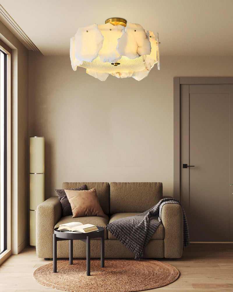 Luxury Tiered Alabaster Staircase Chandelier