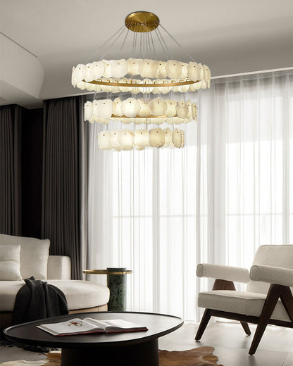 Luxury Tiered Alabaster Staircase Chandelier