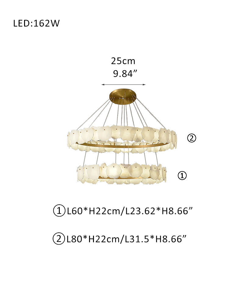 Luxury Tiered Alabaster Staircase Chandelier