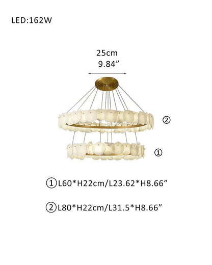 Luxury Tiered Alabaster Staircase Chandelier