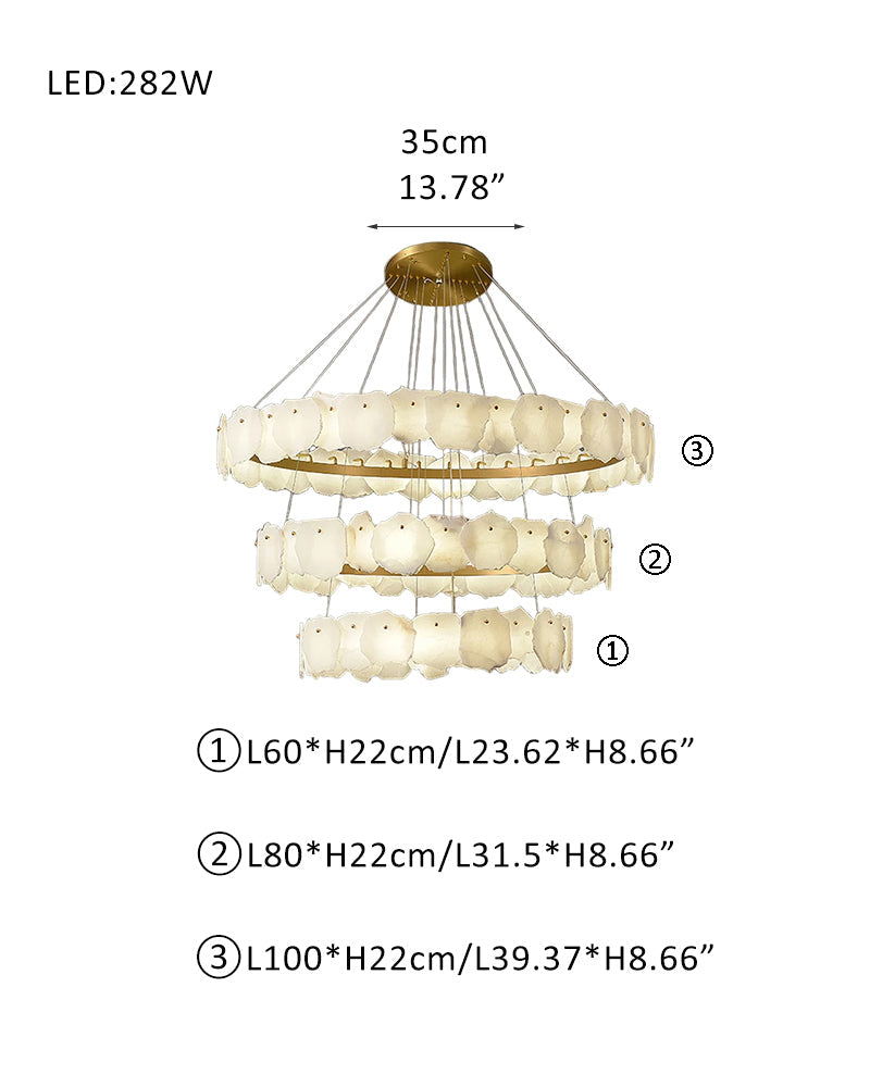 Luxury Tiered Alabaster Staircase Chandelier