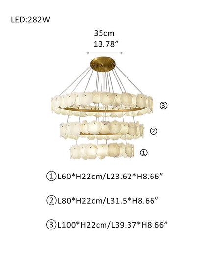 Luxury Tiered Alabaster Staircase Chandelier