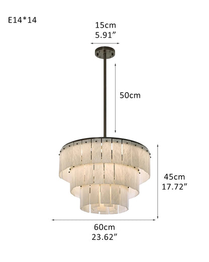 Modern Alabaster Stairwell Chandelier for High Ceilings