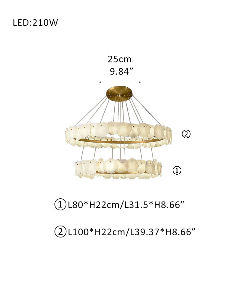 Luxury Tiered Alabaster Staircase Chandelier