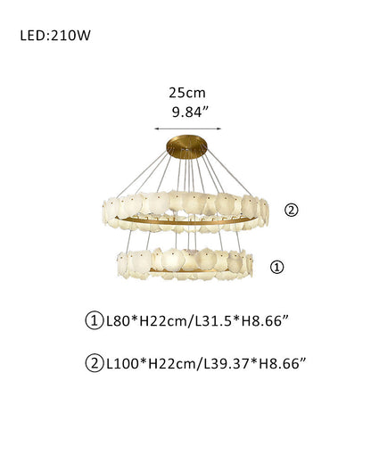 Luxury Tiered Alabaster Staircase Chandelier