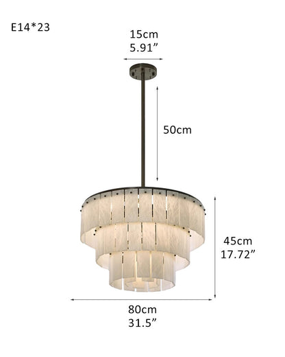 Modern Alabaster Stairwell Chandelier for High Ceilings