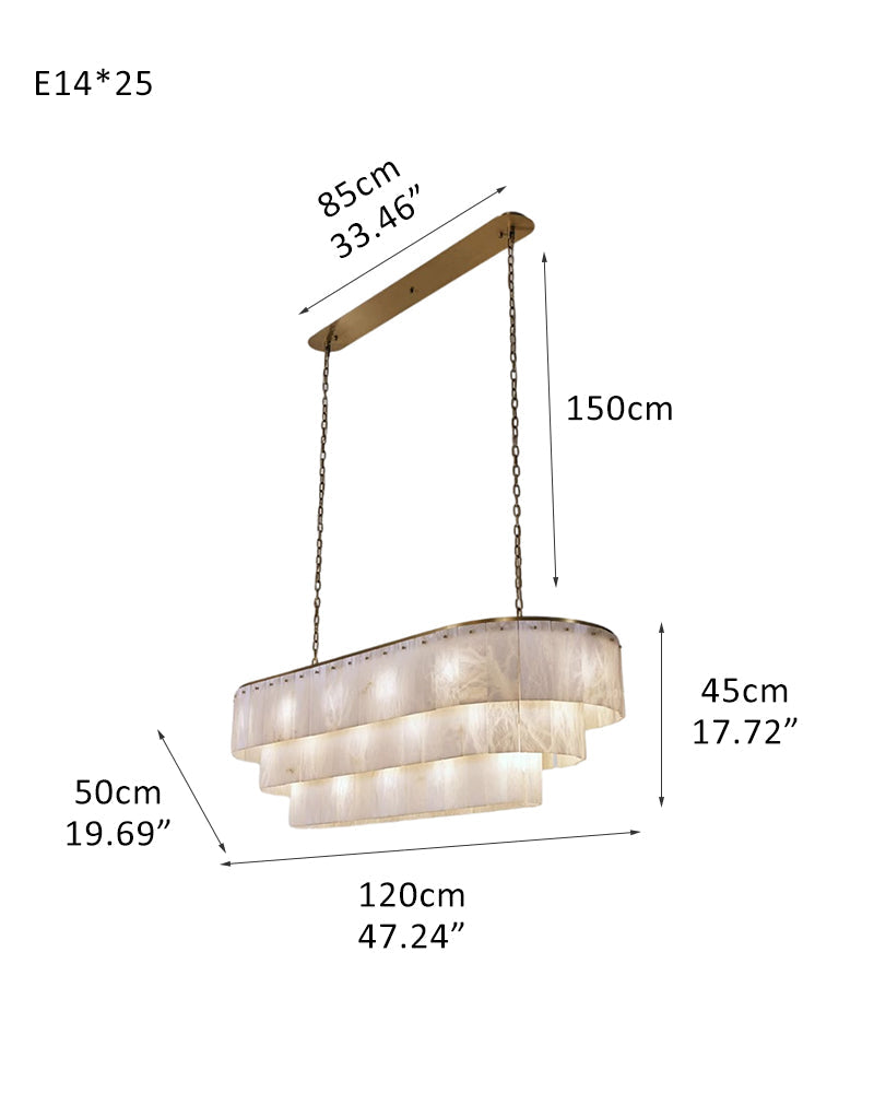 Modern Alabaster Stairwell Chandelier for High Ceilings