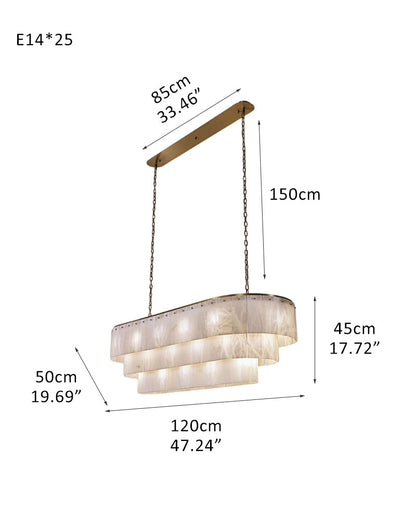Modern Alabaster Stairwell Chandelier for High Ceilings
