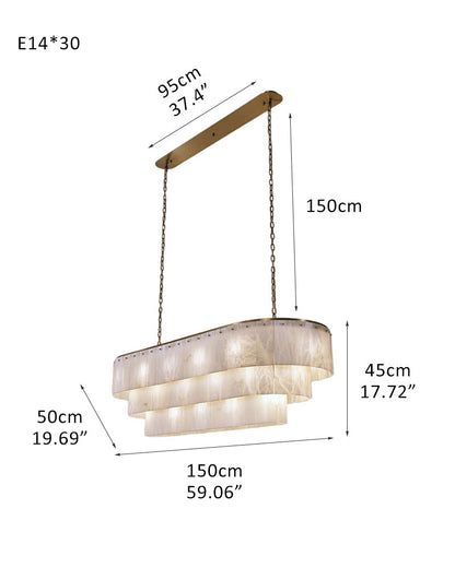 Modern Alabaster Stairwell Chandelier for High Ceilings