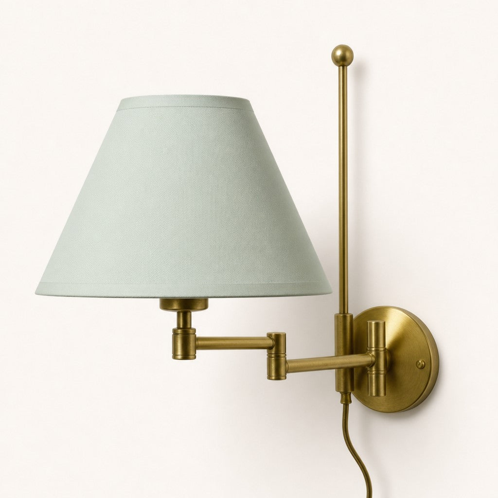 Antique Brass 5-Light Chandelier with Pleated Shades