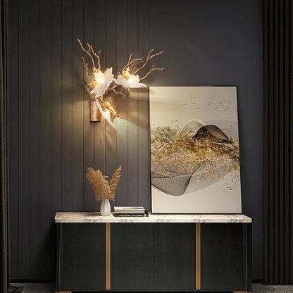 Maple Leaf Brass Wall Sconce