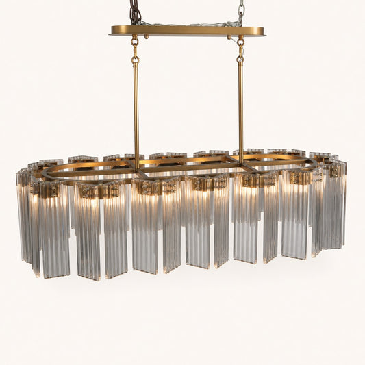 Rectangular Crystal Prism Chandelier