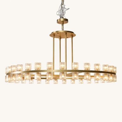Two-Tier Crystal Cylinder Ring Chandelier