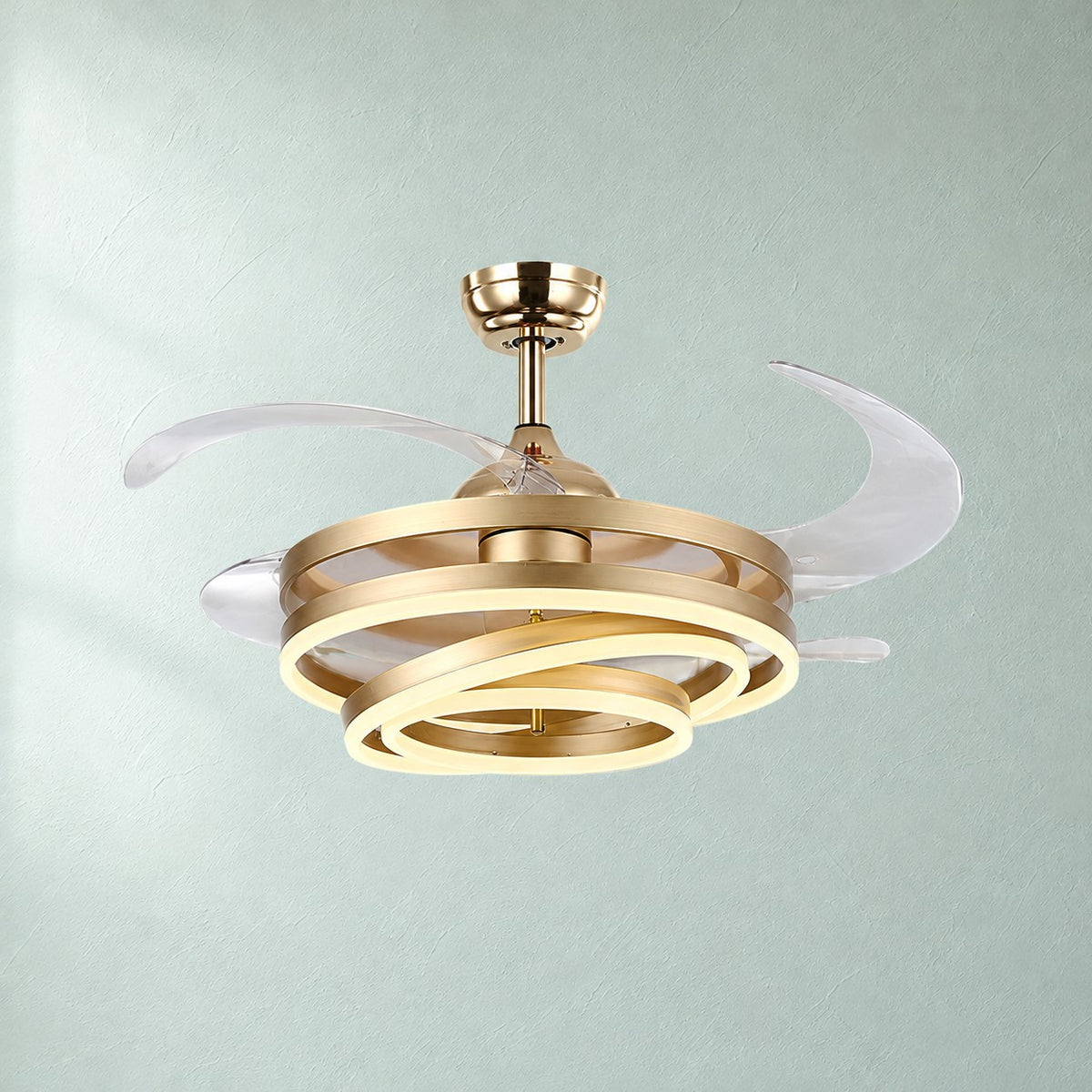 Torvenne Modern 4-Blade Ceiling Fan with Light