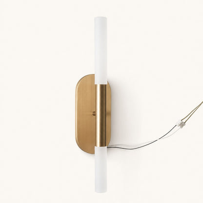 Double-Tube Brass LED Wall Sconce
