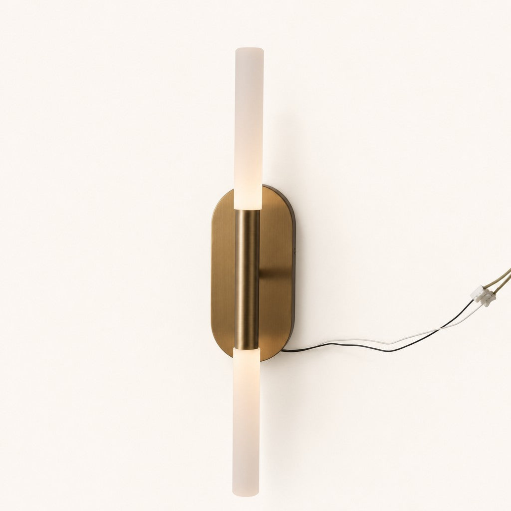 Double-Tube Brass LED Wall Sconce