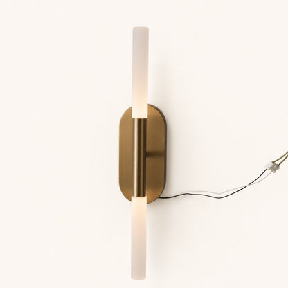 Double-Tube Brass LED Wall Sconce