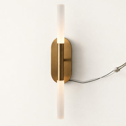 Double-Tube Brass LED Wall Sconce