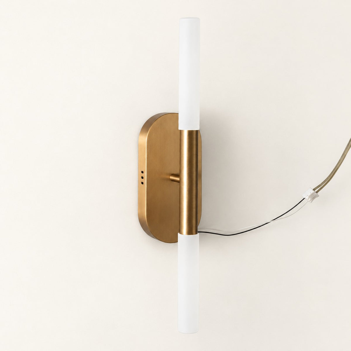 Double-Tube Brass LED Wall Sconce