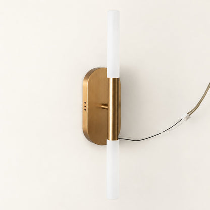 Double-Tube Brass LED Wall Sconce