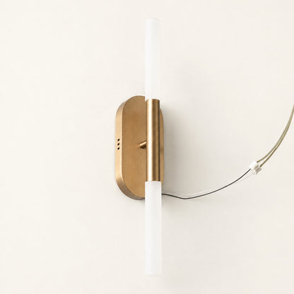 Double-Tube Brass LED Wall Sconce