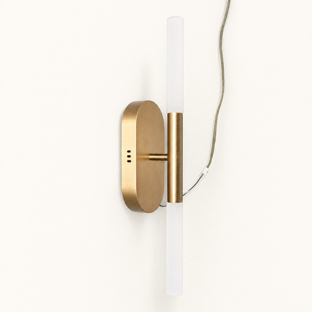 Double-Tube Brass LED Wall Sconce