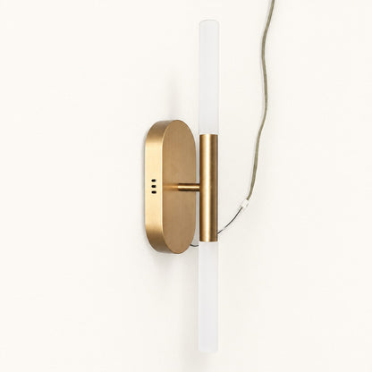 Double-Tube Brass LED Wall Sconce