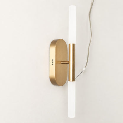 Double-Tube Brass LED Wall Sconce