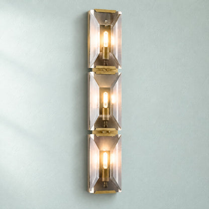 Torvenne Triple Prismatic Crystal Glass Wall Sconce
