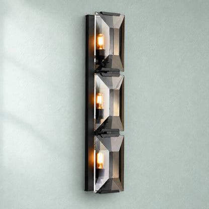 Torvenne Triple Prismatic Crystal Glass Wall Sconce