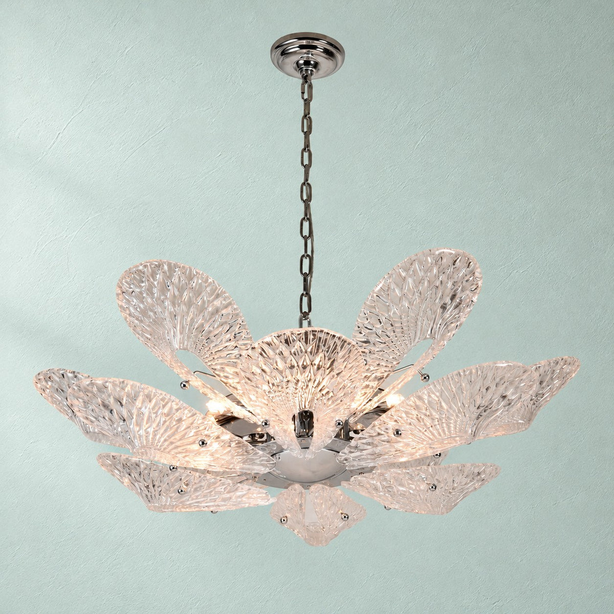Torvenne 12-Light Floral Murano Glass Chandelier