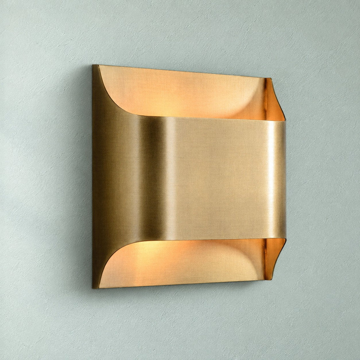 Brass Wall Sconce, Sculpted Design