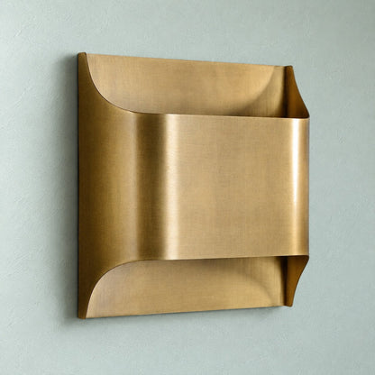 Brass Wall Sconce, Sculpted Design