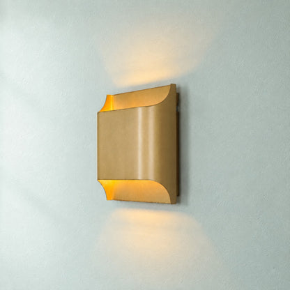 Brass Wall Sconce, Sculpted Design