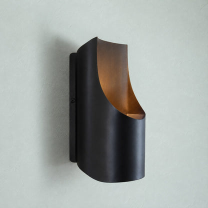 Brass Wall Sconce, Sculpted Design