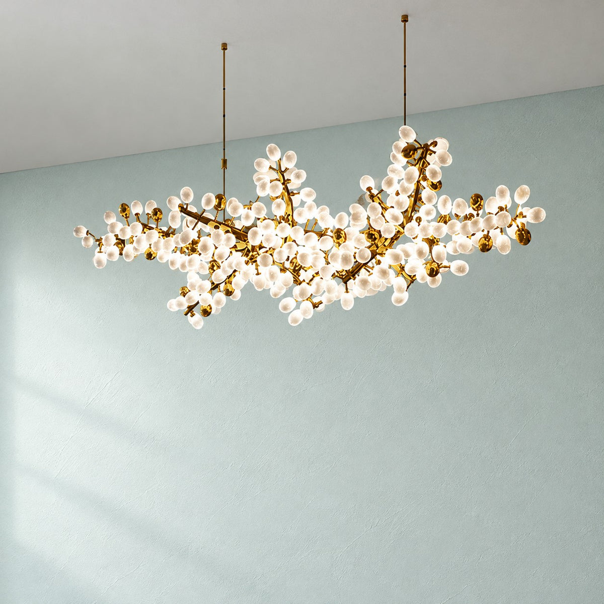 Torvenne Sculptural Branch Linear Glass Grape Chandelier