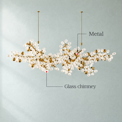 Torvenne Sculptural Branch Linear Glass Grape Chandelier