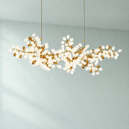 Torvenne Sculptural Branch Linear Glass Grape Chandelier