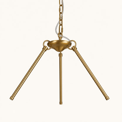 Opal Glass Bowl Chandelier with Brass Frame