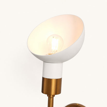 Sculptural White Glass Brass Wall Sconce